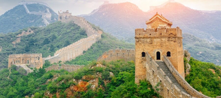 Vista aérea de la gran muralla china.